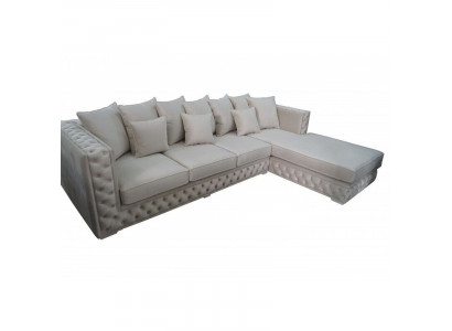 Chesterfield Design Sofa Corner Couch Upholstery Seat Corner Unit Modern Textile