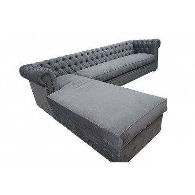 Corner sofa Chesterfield fabric textile corner couch sofa upholstery couch corner suite