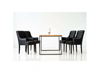 Dining room table + 4 Chesterfield chairs luxury dining room group 5-piece set