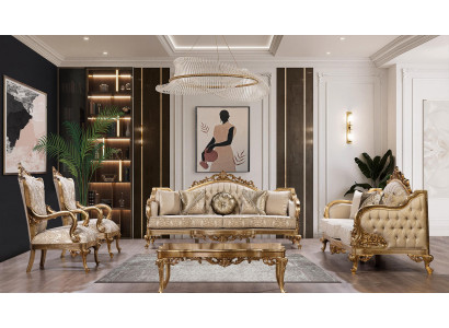 Sofa Set 4-piece Sofa Suite Coffee Table Luxury Living Room Classic Designer