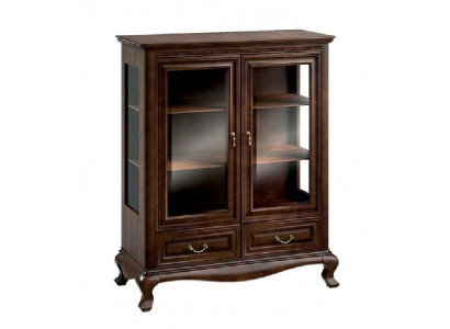 Classic Display Cabinet Glass Door Cabinet Real Wood Display Cabinets V-W 3-4 Glass Cabinet