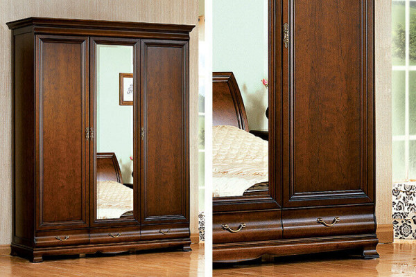Classic Large Mirror Wall Mirror Hanging Mirror Wooden Frame Wardrobe N-LP