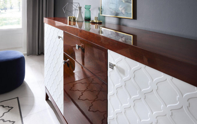 Design wood high gloss bedside table console side table nightstands new