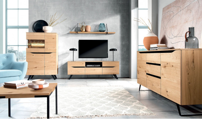 Furniture Hotel Sideboard Modern Dresser Cabinet Dressers Wood Shelf 3 Doors