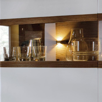 Display Cabinet Wood & Glass Sideboard Cupboard Living Room Collection Modern Style Shelf