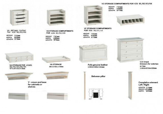 Element Model V1D-08 LP for Walk-in Closet Wardrobe Italian Furniture