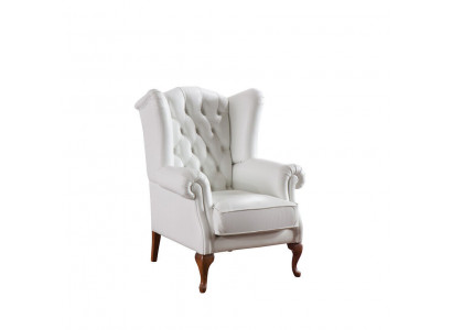 Chesterfield Wingback Armchair Upholstered TV Office Couch Genuine Leather CL-F3