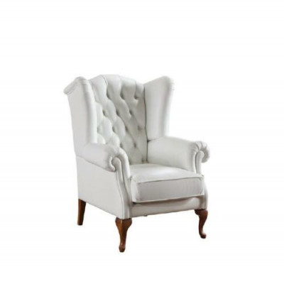 Chesterfield Armchair Full Leather Classic TV Recliner Wingback Chair CL-FOTEL