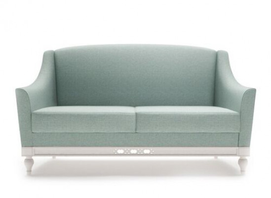 Chippendale Sofa 2-Seater Country Style Fabric Sofa with Wood Designer Set FL-2Siz