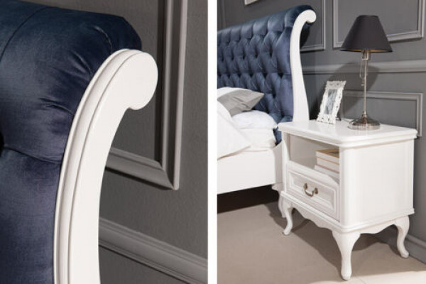 Chesterfield bed beds double bed marital bed Italian furniture wood textile leather