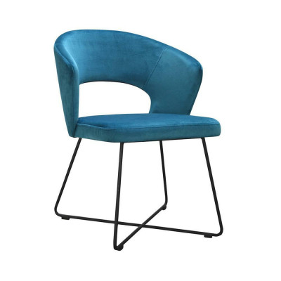 Modern armchair set of 8 chairs, green upholstery with armrests.