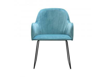 Modern armchairs set of 8 chairs suite turquoise upholstery armrests