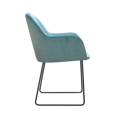 Modern armchairs set of 8 chairs suite turquoise upholstery armrests