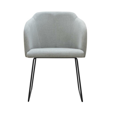 Modern armchairs group, set of 8 chairs, green upholstery, armrest design
