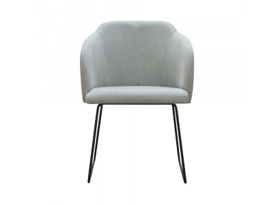 Modern armchairs group, set of 8 chairs, green upholstery, armrest design
