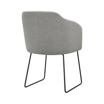 Modern armchairs group, set of 8 chairs, green upholstery, armrest design