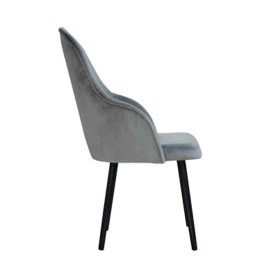 Modern armchairs set of 8 chairs suite gray upholstery with armrests
