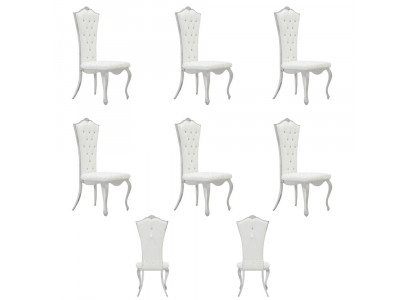 Chesterfield upholstered chair chairs complete set of 6 seat textile