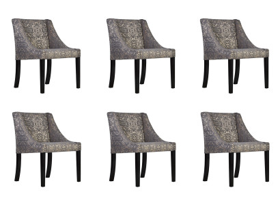 6x chairs upholstery design lounge club seating backrest set armchair CHANL new