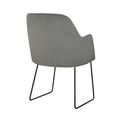 Modern armchairs group 6 chairs set gray upholstery armrest design
