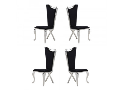 Set of 4 chairs dining chair wood luxury dining room fabric modern chairs