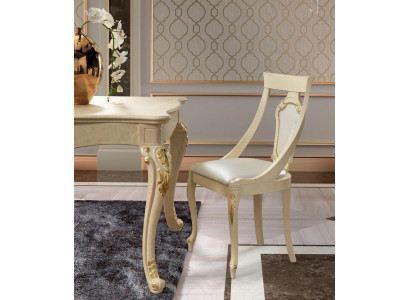 Dining chair chair dining chairs wood design style baroque beige backrest seat