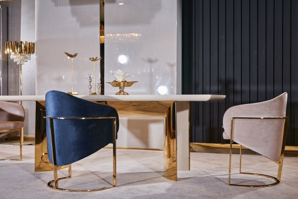 Dining room chair luxury chair metal with textile new chairs style modern