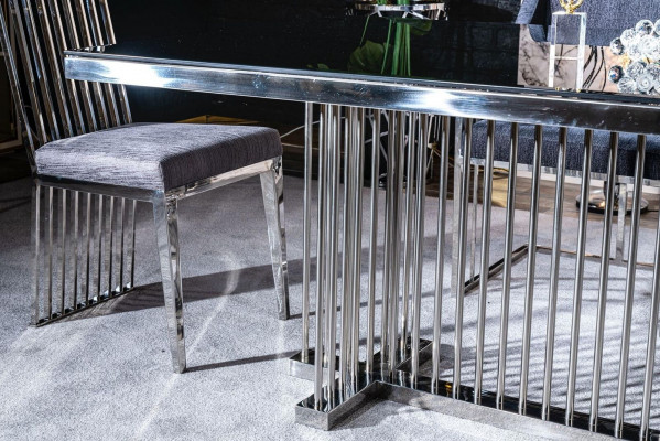 Dining room chair gray luxury chair metal with fabric chairs modern style