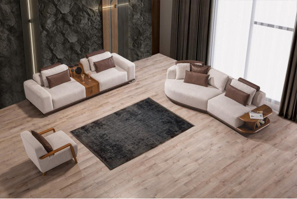 Beige sofa set modern luxury sofas 3+2 seater upholstered armchair 3-piece set