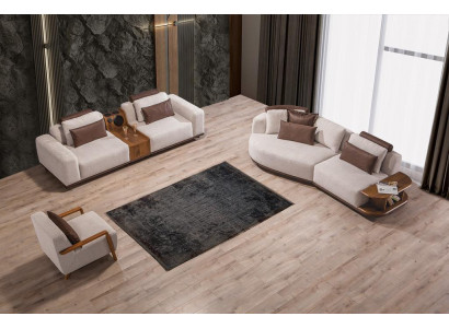 Beige sofa set modern luxury sofas 3+2 seater upholstered armchair 3-piece set
