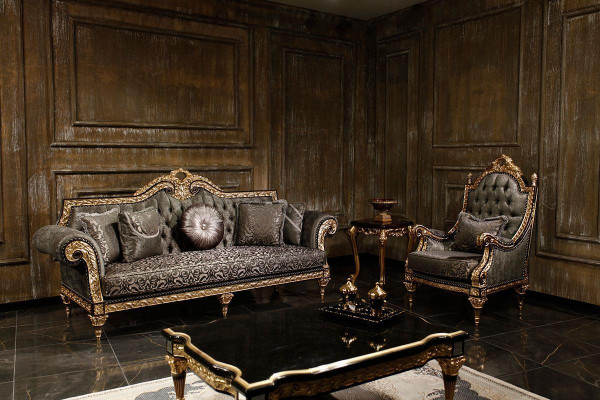 Classic Chesterfield Sofa Set 3+1 Seater Designer Coffee Table 3-piece Set