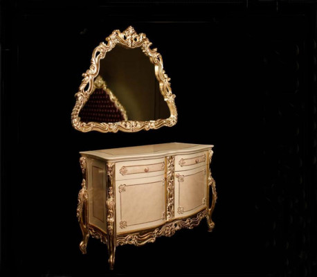 Classic bedroom set double bed 2x nightstands dresser wardrobe