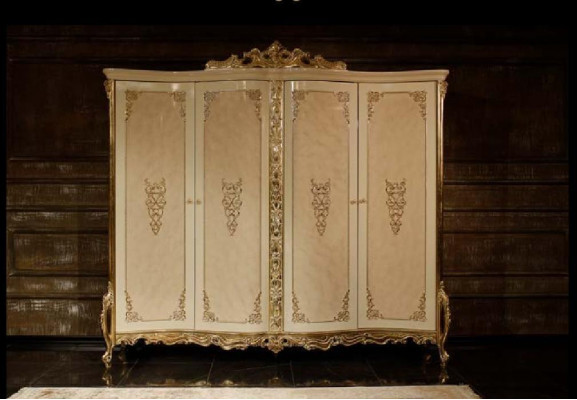Classic bedroom set double bed 2x nightstands dresser wardrobe