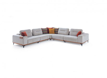 White Exclusive L-Shape Upholstered Sofa Designer Corner Sofa Living Room Seat
