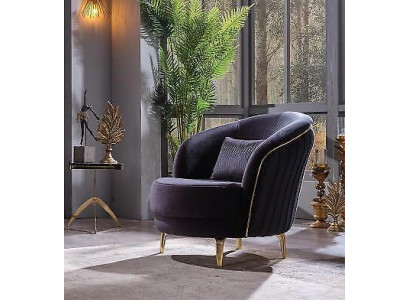 Modern armchair luxury stainless steel feet living room seat wood upholstered furniture