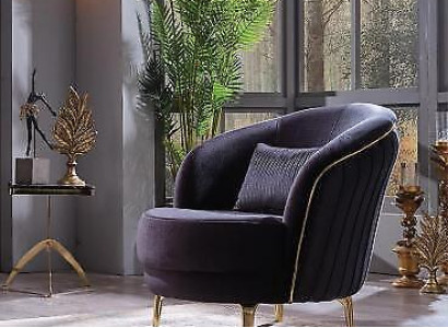 Modern armchair luxury stainless steel feet living room seat wood upholstered furniture