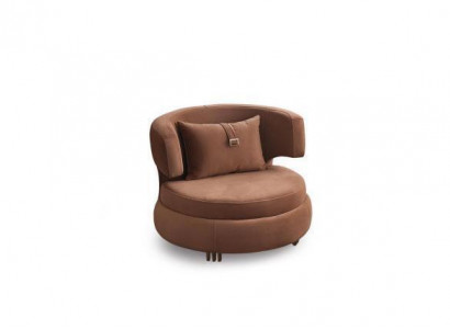 Luxury Armchair Living Room Upholstery Textile Furniture Brown Seat New Modern Design