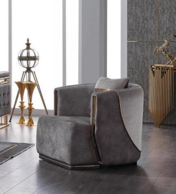 Designer armchair living room luxury modern seat textile furniture upholstered armchair