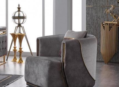 Designer armchair living room luxury modern seat textile furniture upholstered armchair