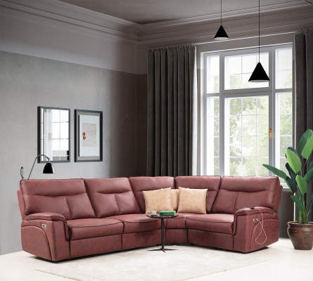 Luxury Corner Sofa Red Sofa Couch L-Shaped Modern Upholstered Furniture Designer Living Room