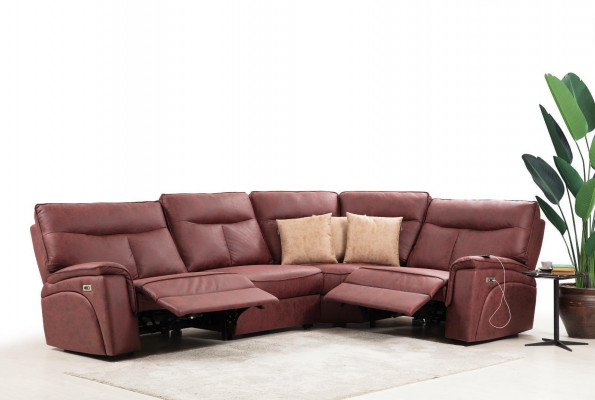 Luxury Corner Sofa Red Sofa Couch L-Shaped Modern Upholstered Furniture Designer Living Room