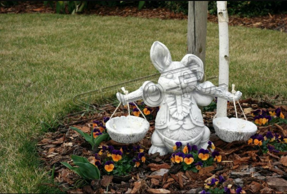 Garden Decoration Rabbit Terrace Stone Figures Decorative Nature Statue