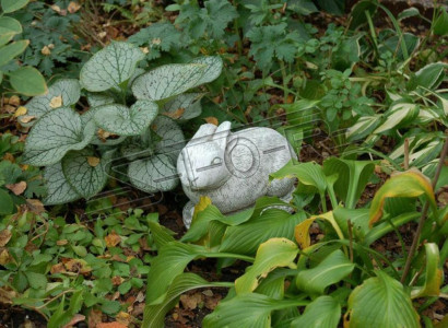 Garden decoration rabbit terrace stone figures figurine deco statue