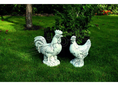 Garden decoration chicken terrace stone figure figurine white decorative statue