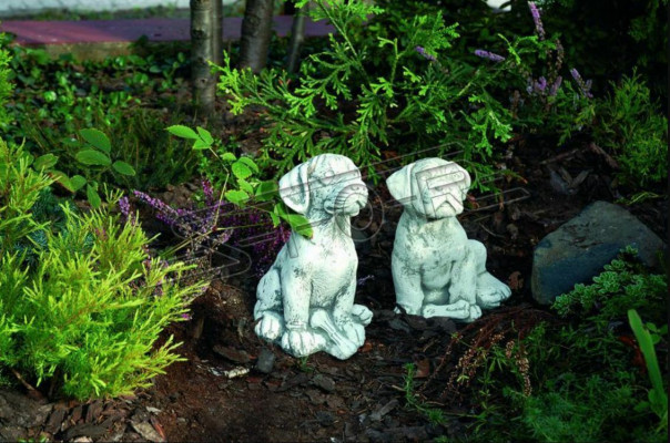 Garden decoration dog terrace stone figures figurine decor statue