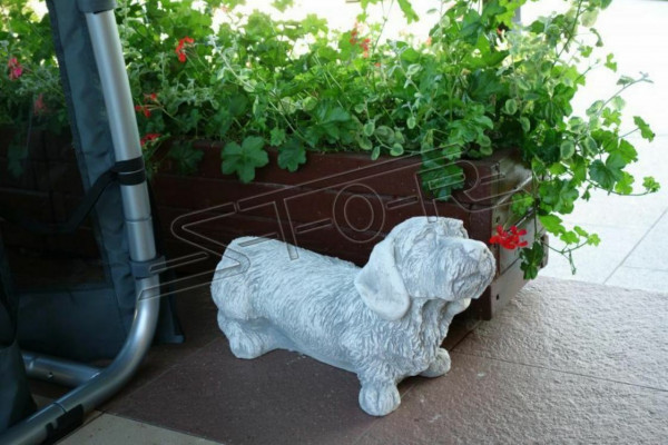 Garden decoration dog white patio stone figure figures decorative statue