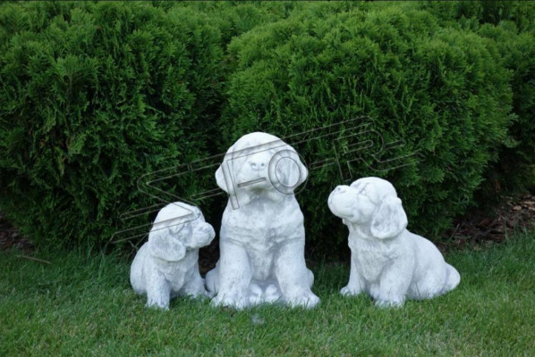 Garden decoration dog terrace stone white figurine statues decorative statue