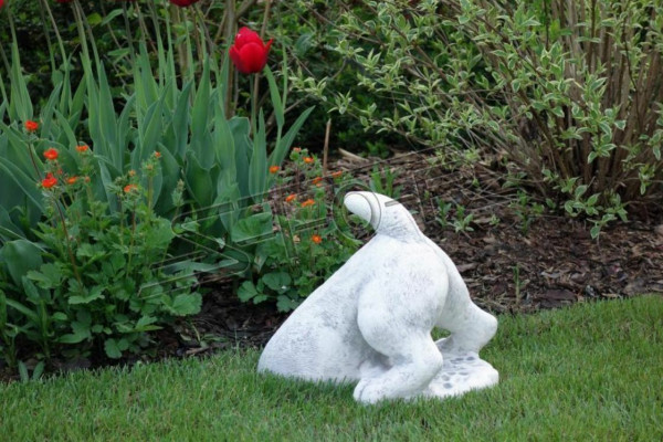 Garden decoration dog terrace stone white figures decorative statue figure