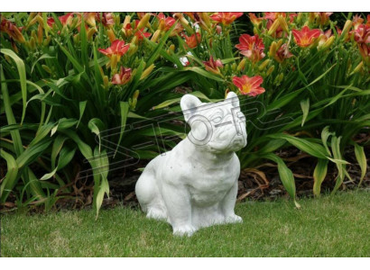 Garden Decoration Dog Terrace White Stone Figurine Decorative Statue