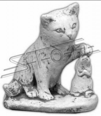 Garden Decoration Cat & Mouse Statue Sculpture Figures Sculptures